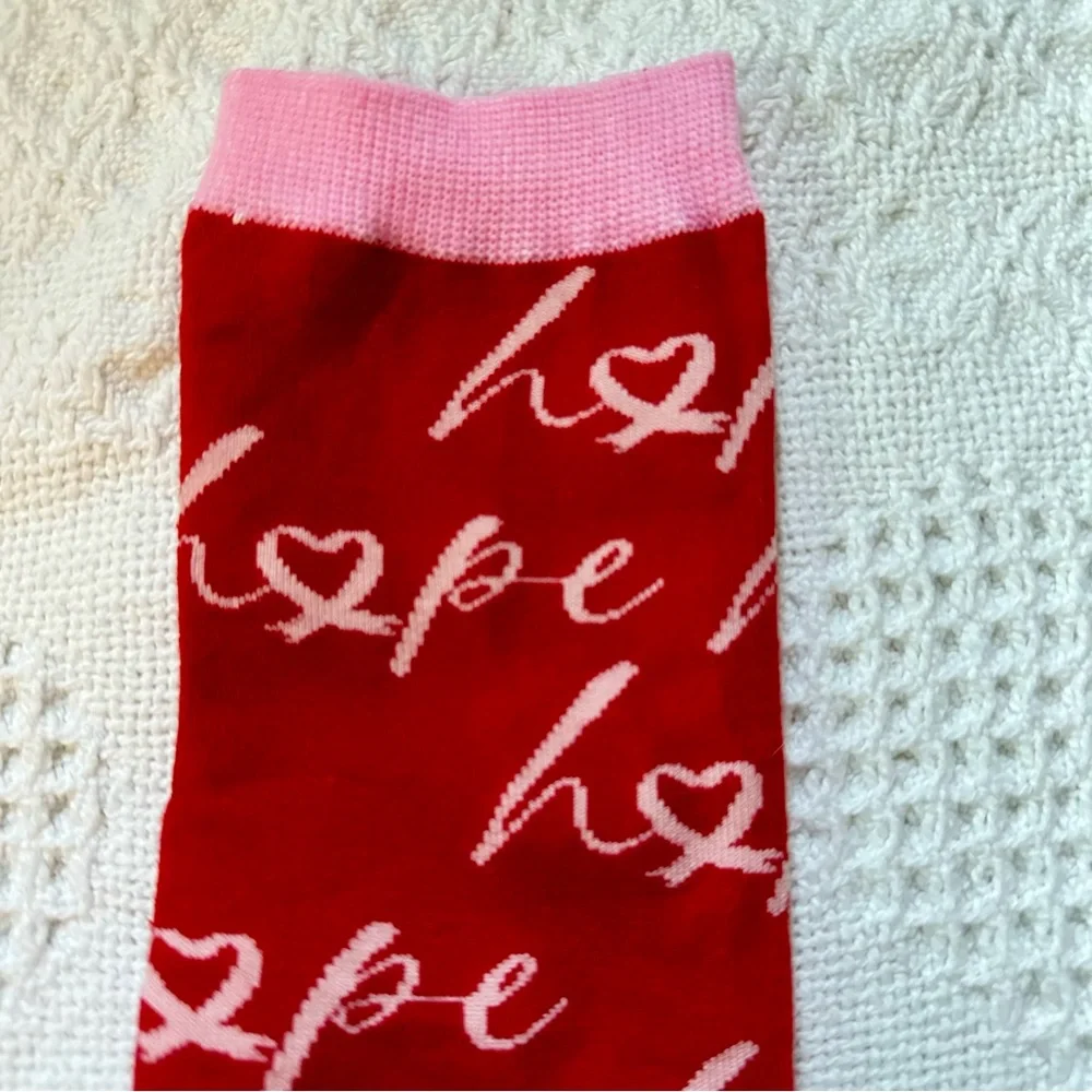 Breast Cancer Support Awareness Socks NWOT